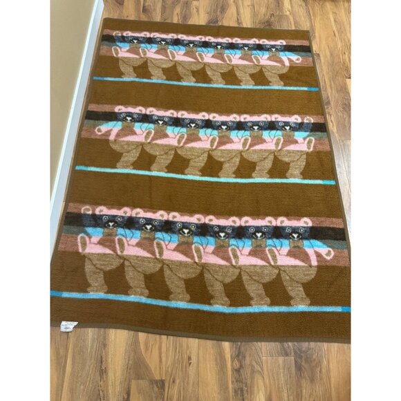 Biederlack Other - Vintage Buederlack Dancing Bears Double-Sided Teddy Bear Blanket